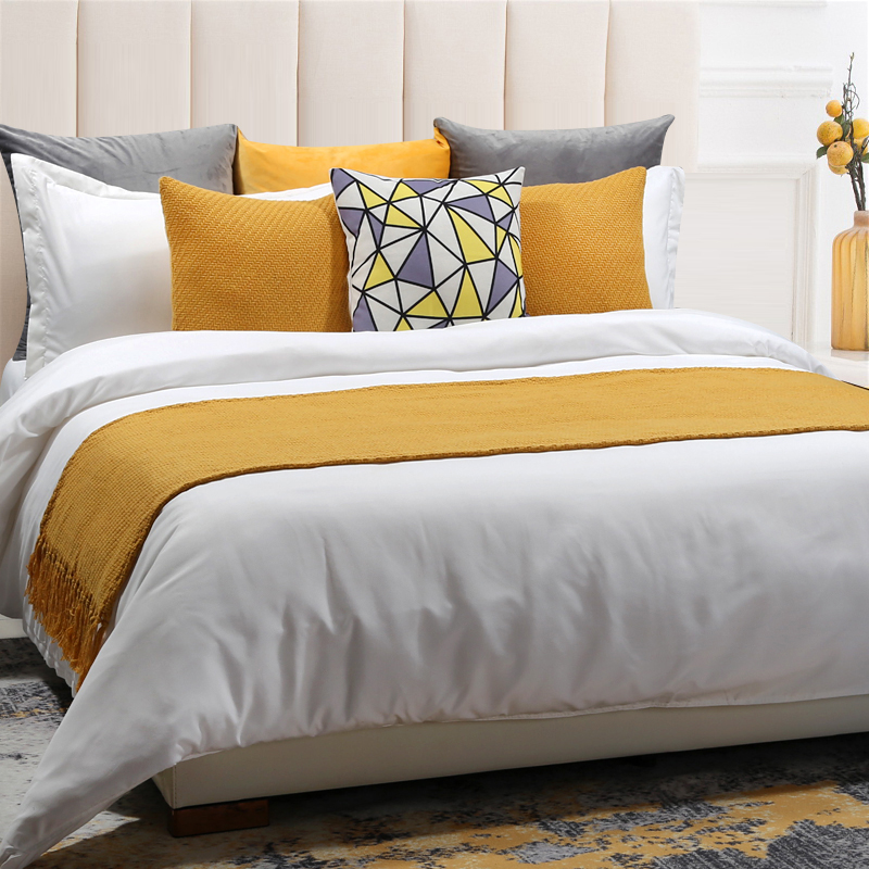 100 % algodão 250tc Sateen White Hotel Bedding