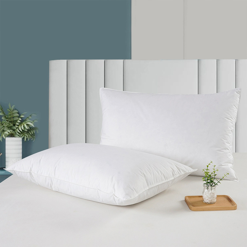 Algodão 233t Percale Shell 50% Pato branco Down Down Feather Almofadas para hotel