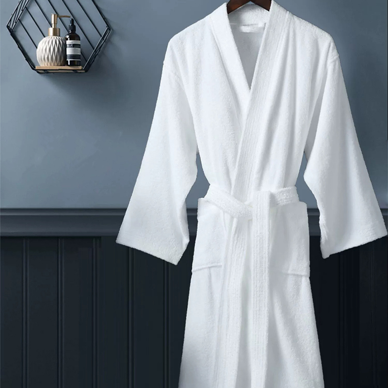 Hotel de algodão branco 5 estrelas Terry Tooting Robe