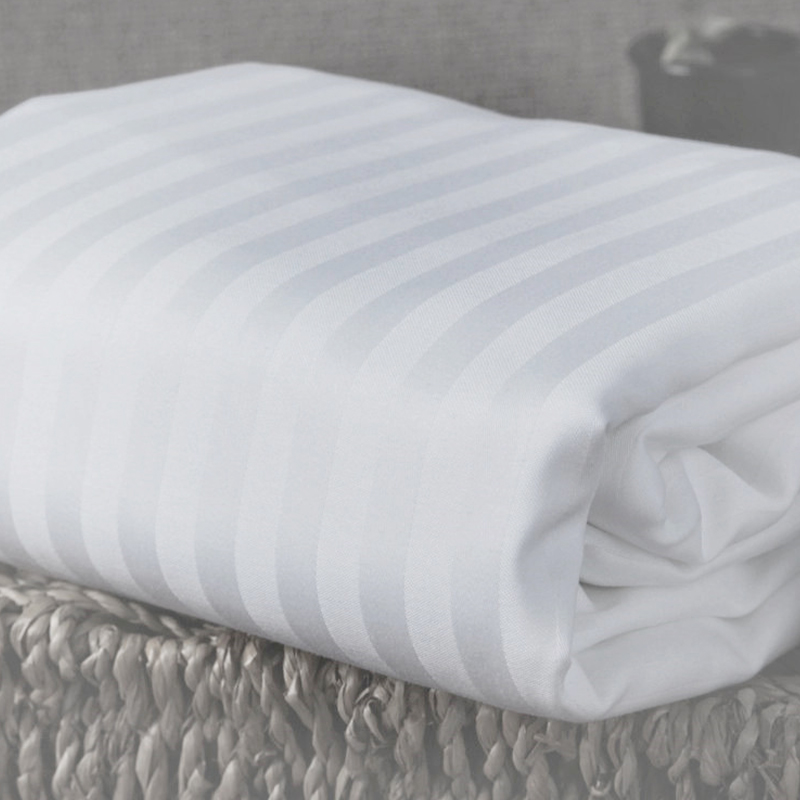 Algodão puro branco TC300 Sateen Stripe Hotel Leits Supply