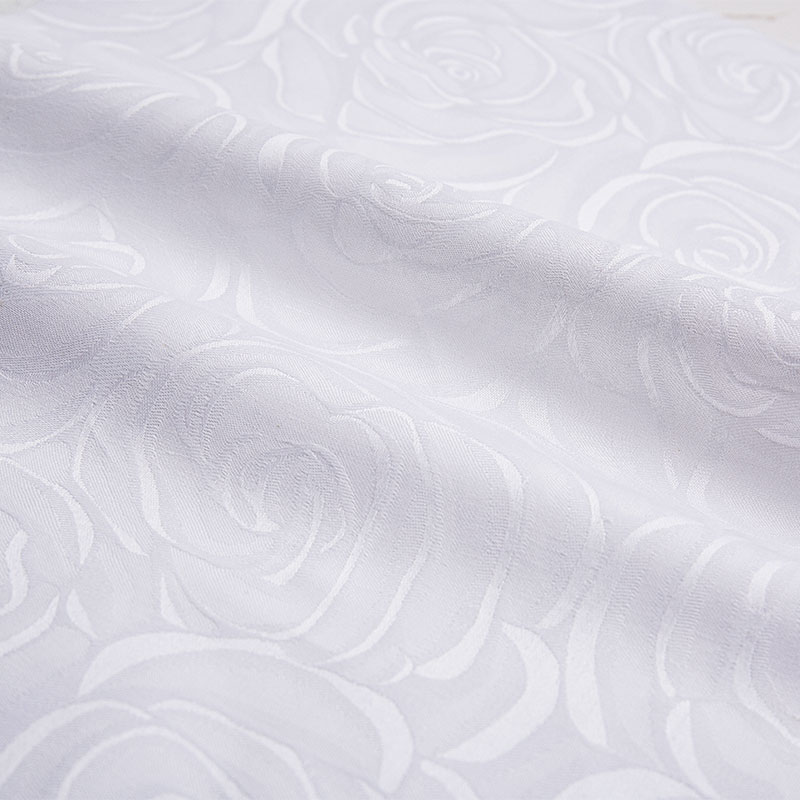 Algodão Branco Hotel Bedding Taber Satin Jacquard Rose Flower